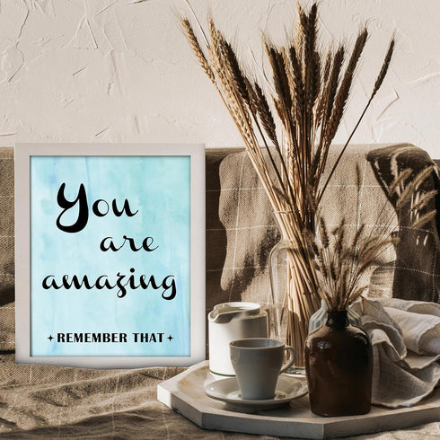 Posterizer 1 pcs-You Are Amazing-positive quote-Motivational & Inspirational Art-Girls room art-Gift for Moms-decor for Girls, Teens Bedroom- UNFR...